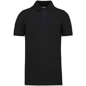 Kariban Mens Pique Natural Polo Shirt / Black